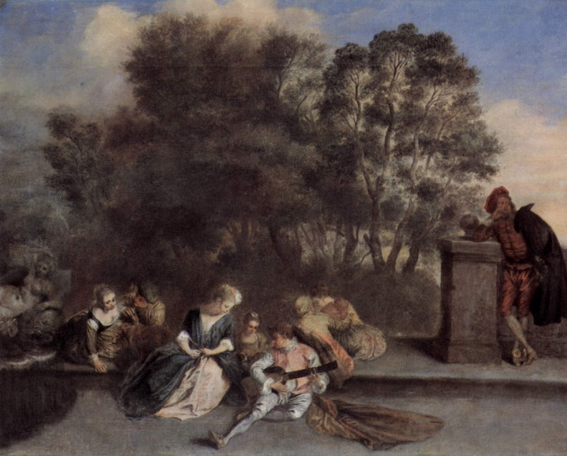 Italienische Gesellschaft - Antoine Watteau
