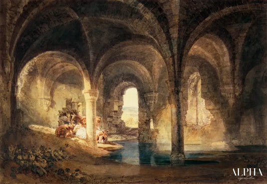 Réfectoire de l'abbaye de Kirkstall - William Turner - Reproductions de tableaux et peintures haut de gamme