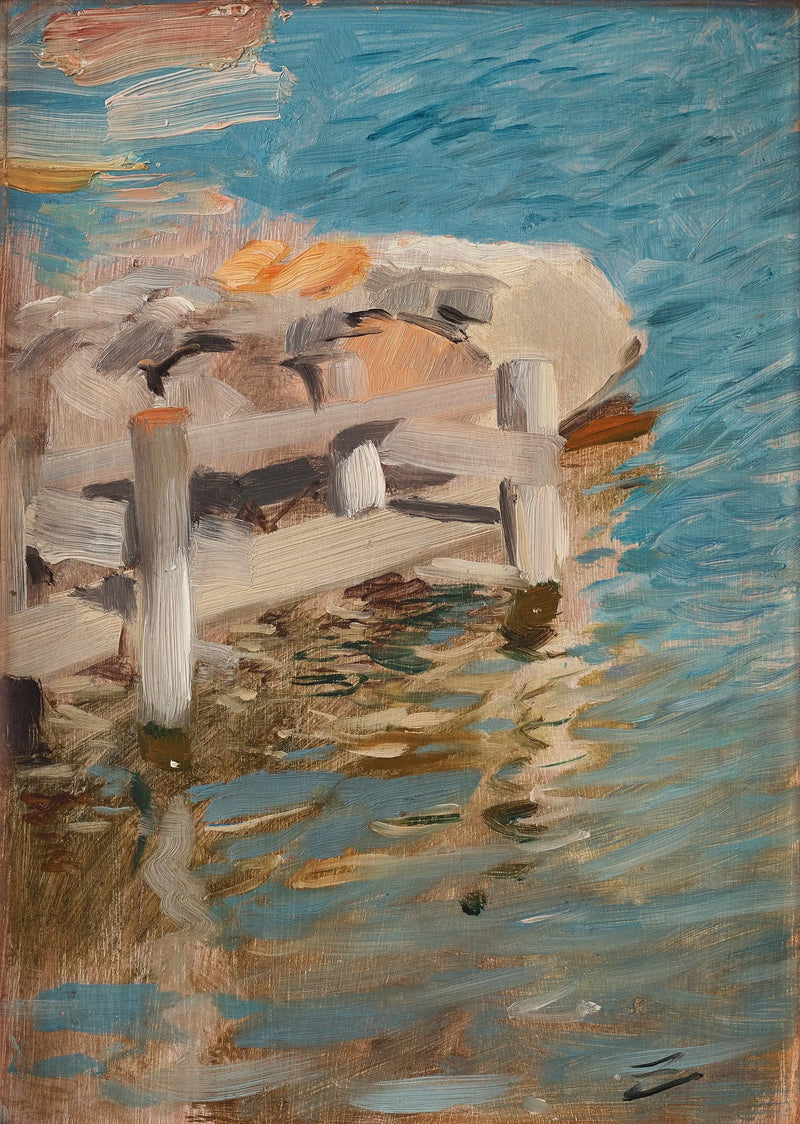 Wasserreflexionen auf einem Steinsarg - Anders Zorn