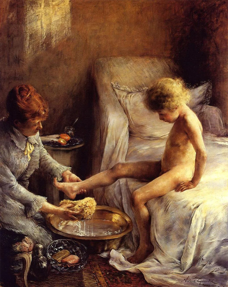 Reine Gœneutte, die den jungen Jean Guérard im Atelier des Künstlers porträtiert - Norbert Gœneutte
