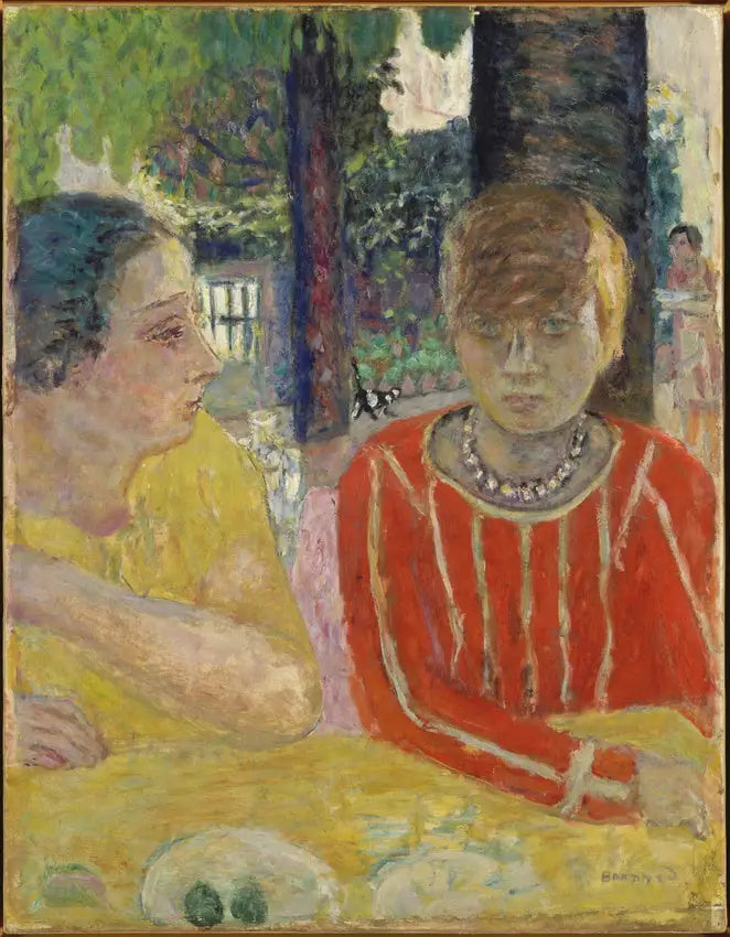 Reine Natanson und Marthe Bonnard im roten Mieder - Pierre Bonnard