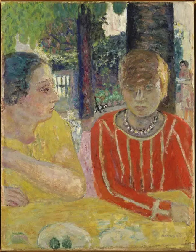 Reine Natanson und Marthe Bonnard im roten Mieder - Pierre Bonnard