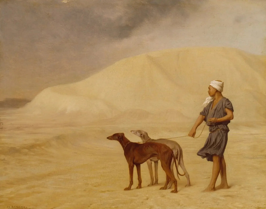Hunde-Relaise in der Wüste - Jean-Léon Gérôme