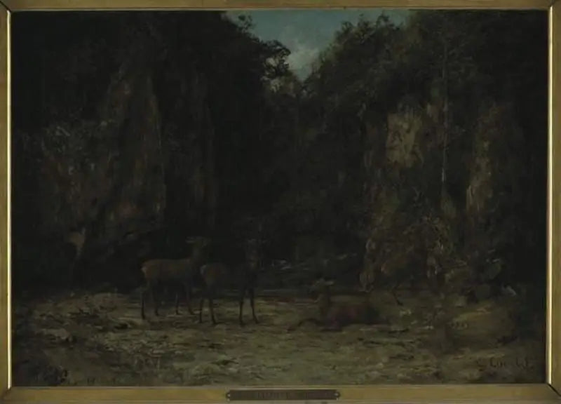 Abgabe von Rehen in der Dämmerung - Gustave Courbet