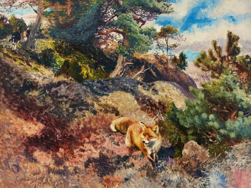 Fuchs wird von Jagdhunden gejagt - Bruno Liljefors