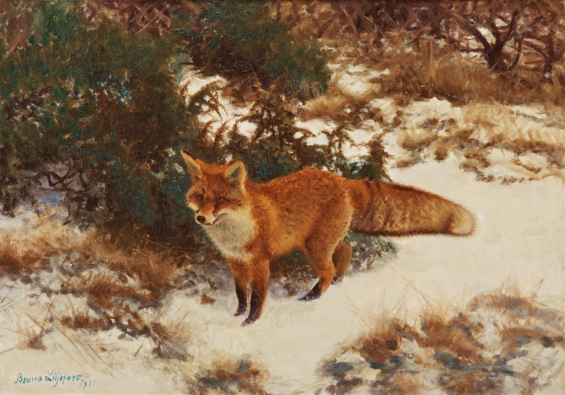 Fuchs im Winterwald - Bruno Liljefors