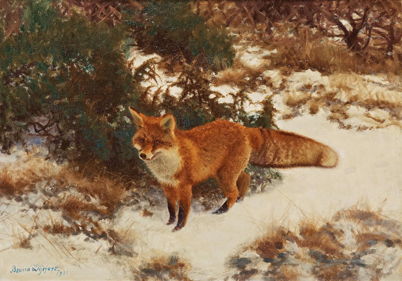 Fuchs im Winterwald - Bruno Liljefors