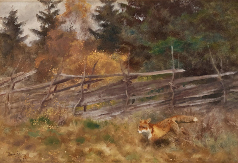Fuchs in einer Herbstlandschaft - Bruno Liljefors