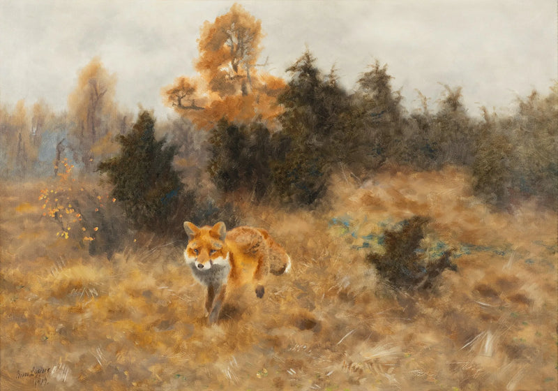 Fuchs in einer Herbstlandschaft - Bruno Liljefors