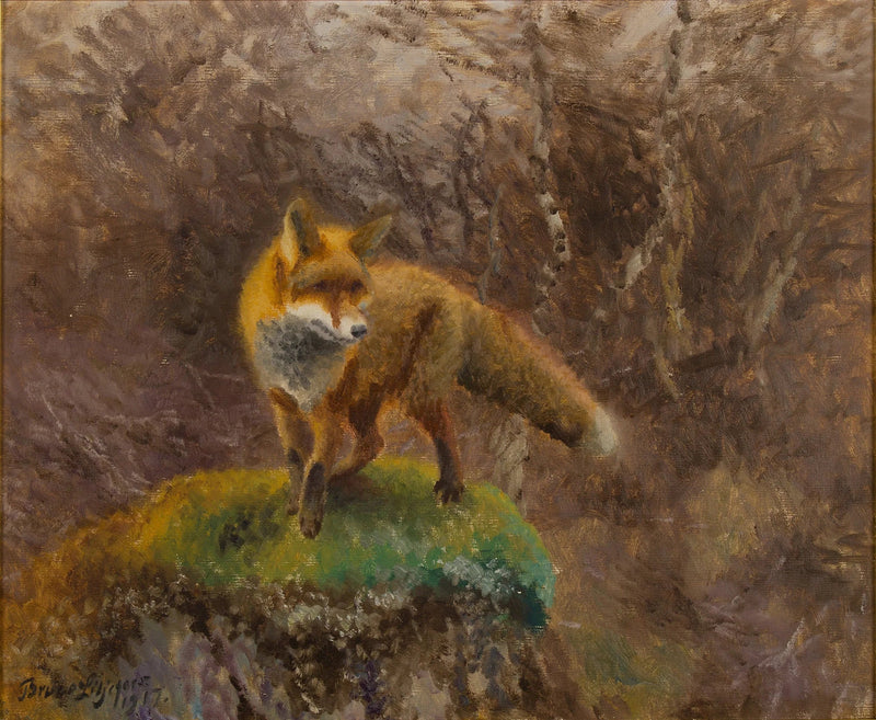 Fuchs in einer Herbstlandschaft - Bruno Liljefors