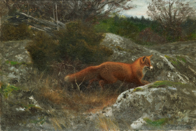 Fuchs in einer Herbstlandschaft - Bruno Liljefors