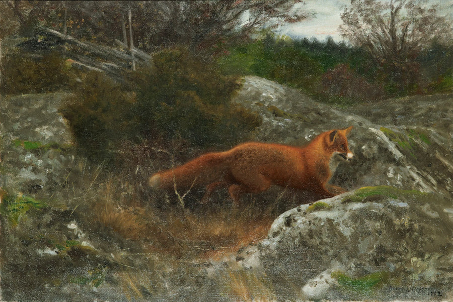 Fuchs in einer Herbstlandschaft - Bruno Liljefors