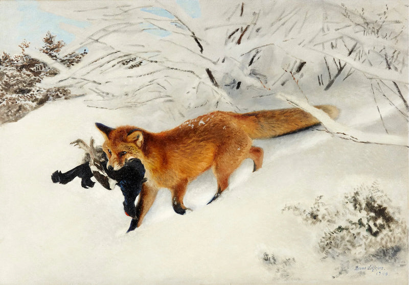 Fuchs in einer verschneiten Landschaft - Bruno Liljefors
