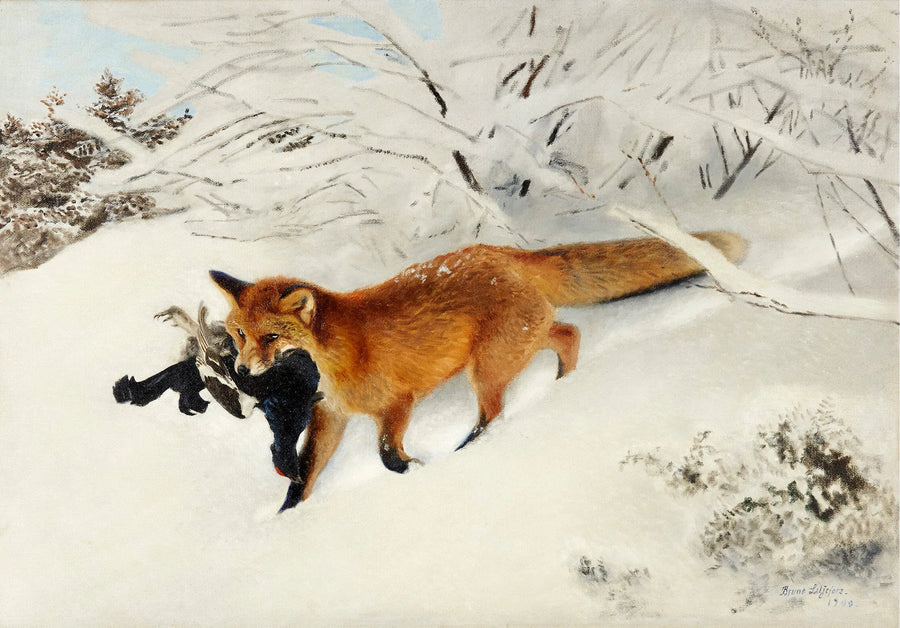 Fuchs in einer verschneiten Landschaft - Bruno Liljefors
