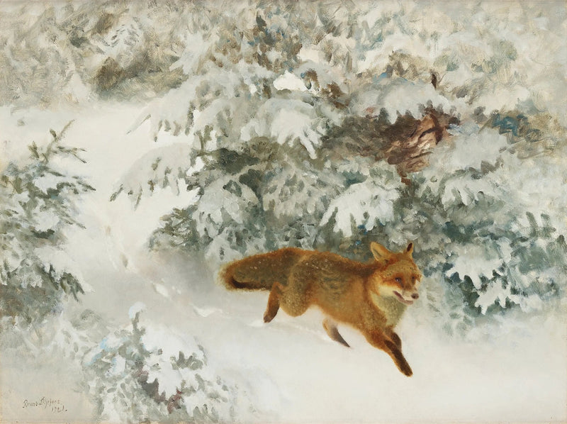 Fuchs in einer Winterlandschaft - Bruno Liljefors