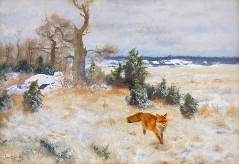 Fuchs in einer Winterlandschaft - Bruno Liljefors