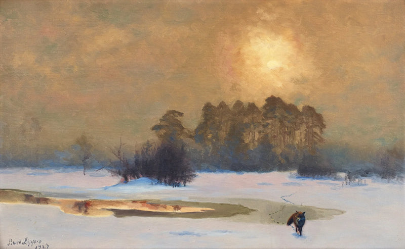 Fuchs in einer Winterlandschaft - Bruno Liljefors
