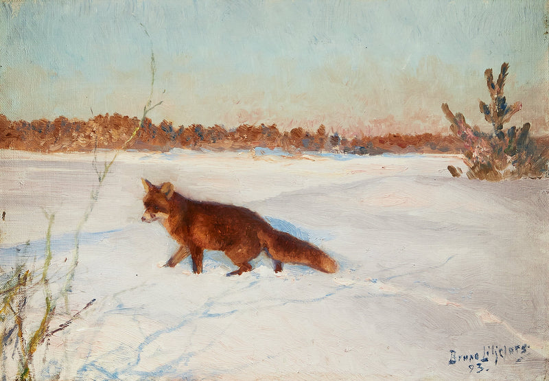 Fuchs in einer verschneiten Winterlandschaft - Bruno Liljefors