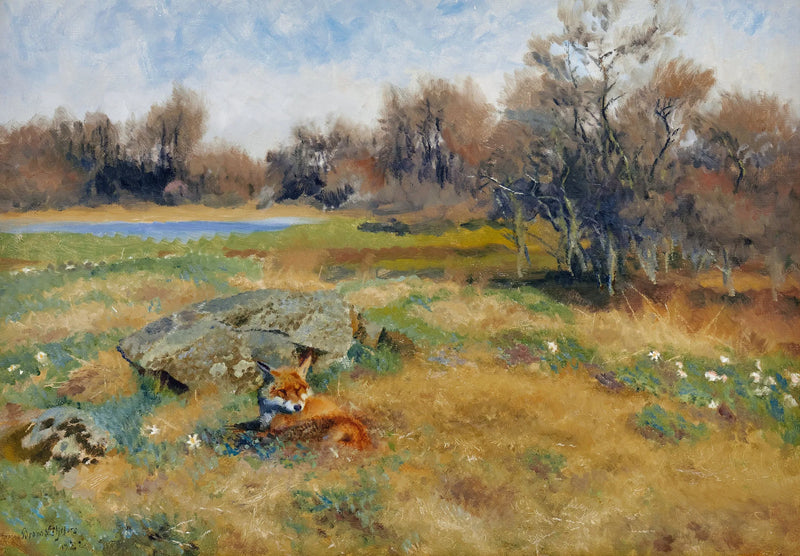 Fuchs auf einer blühenden Frühlingswiese - Bruno Liljefors
