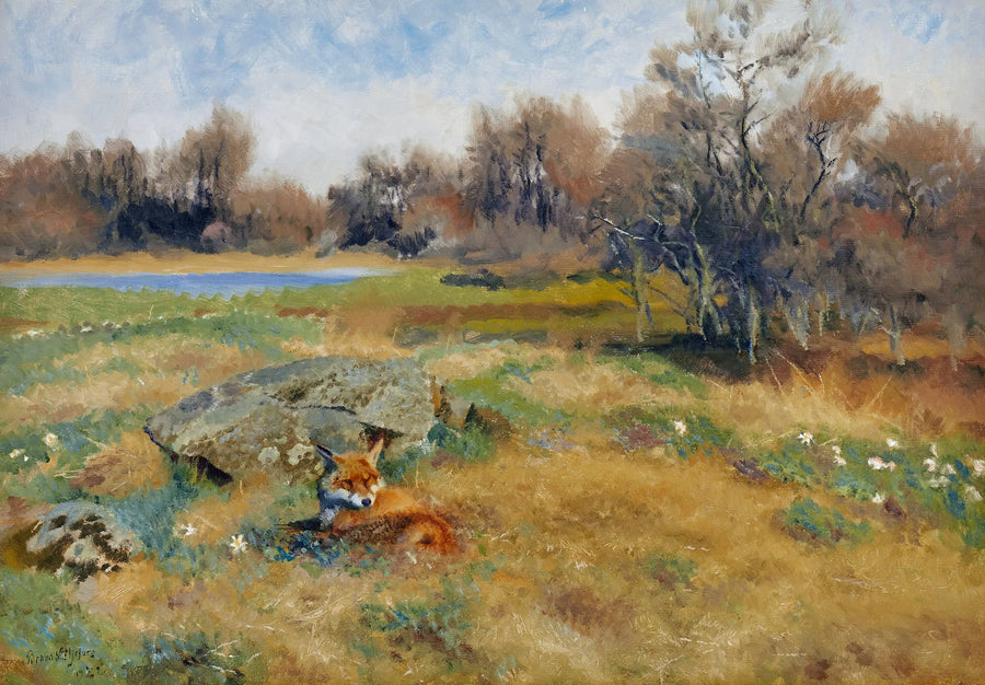 Fuchs auf einer blühenden Frühlingswiese - Bruno Liljefors