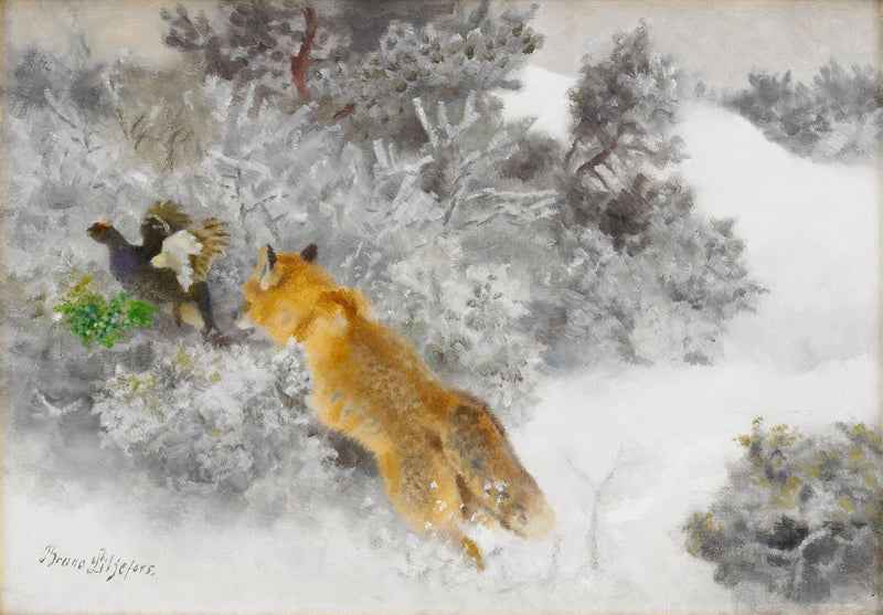 Fuchs und Birkhuhn - Bruno Liljefors