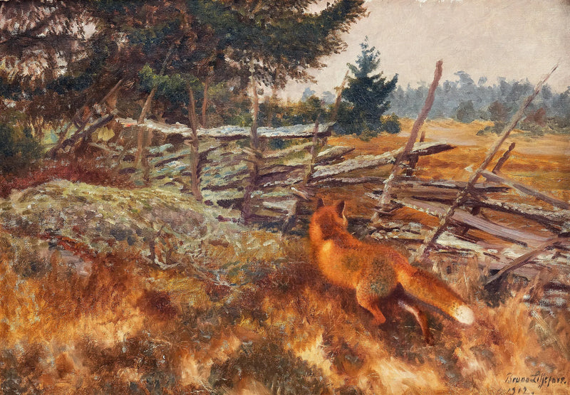 Fuchs in der Nähe des runden Zauns - Bruno Liljefors