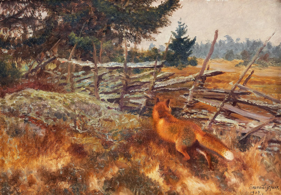 Fuchs in der Nähe des runden Zauns - Bruno Liljefors