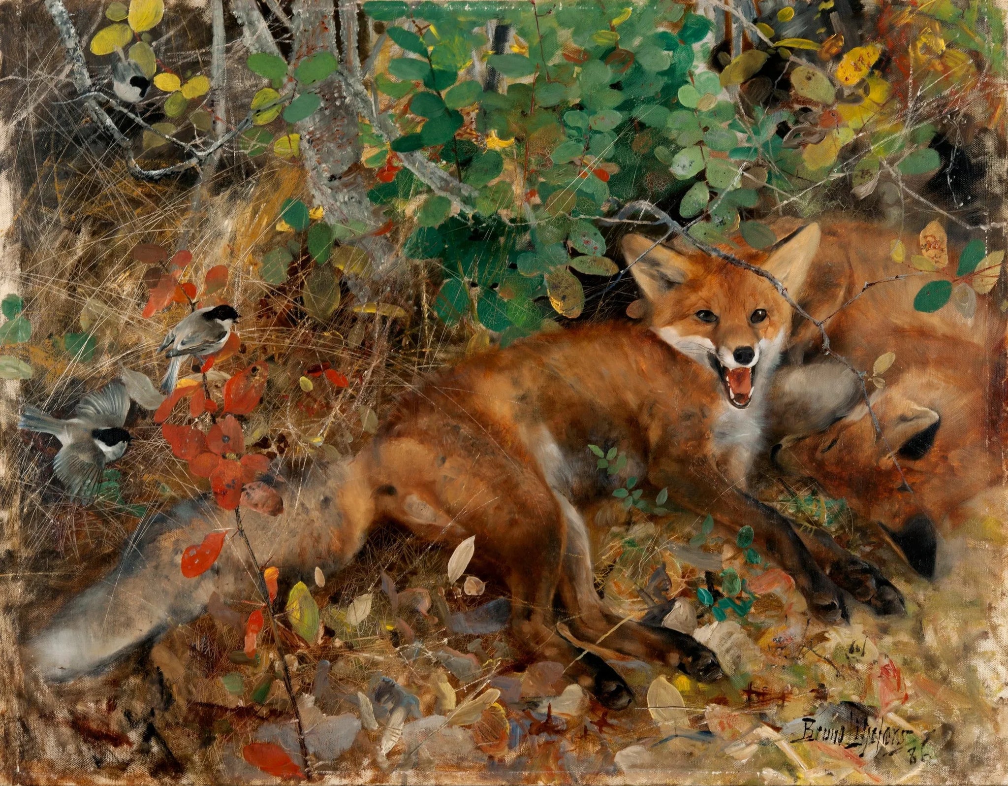 Renards - Bruno Liljefors image 1 tableau peint à l’huile sur toile