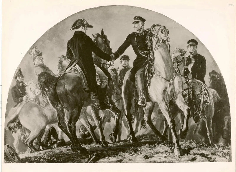 Treffen von Blücher und Wellington - Adolph von Menzel