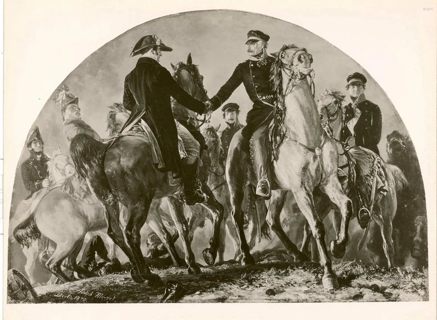 Treffen von Blücher und Wellington - Adolph von Menzel