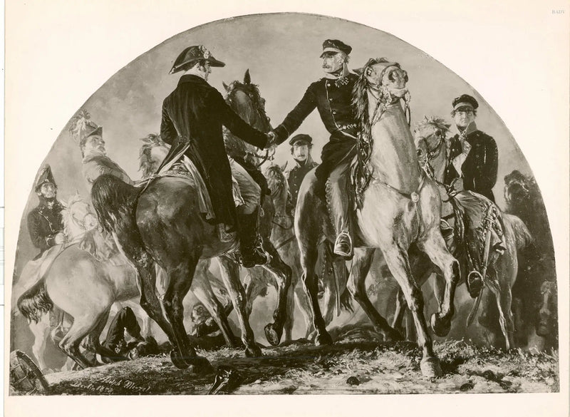 Treffen von Blücher und Wellington - Adolph von Menzel