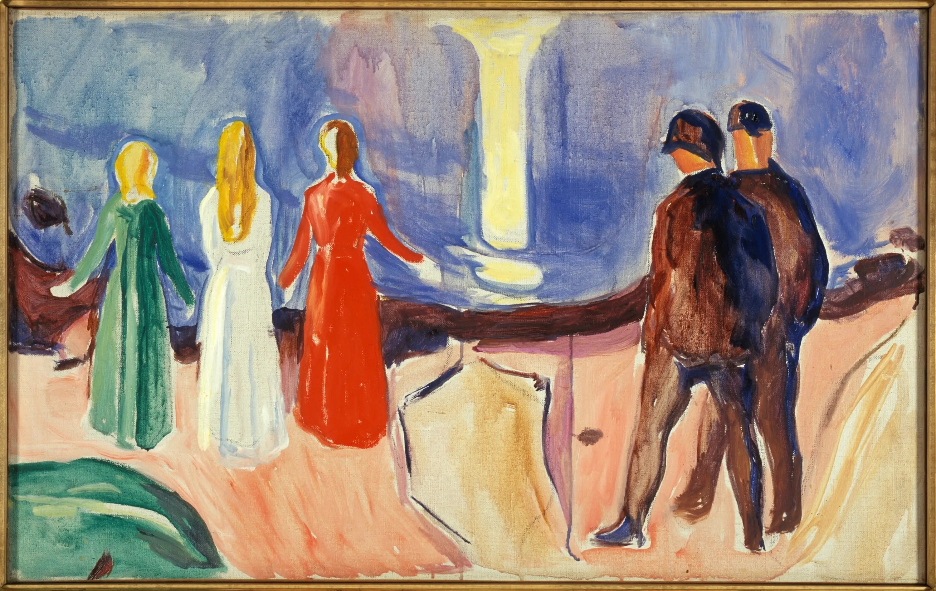 Rencontre sur la plage - Edvard Munch image 1 copie de tableau peinte à la main