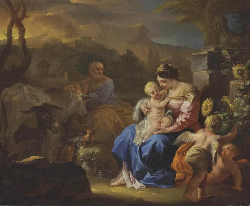 Repos während der Flucht nach Ägypten - Francesco Solimena