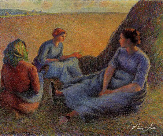 Repos pendant la récolte du foin - Camille Pissarro - Reproductions de tableaux et peintures haut de gamme