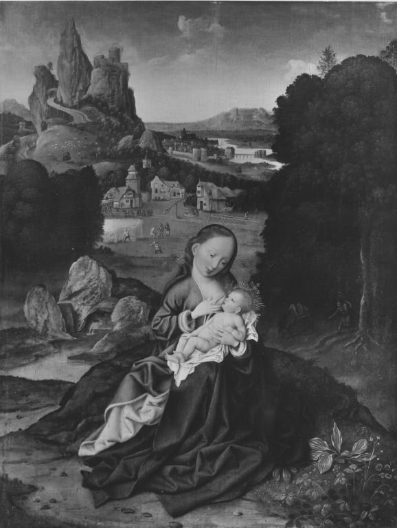 Ruhen Sie sich im Flug aus - Joos van Cleve