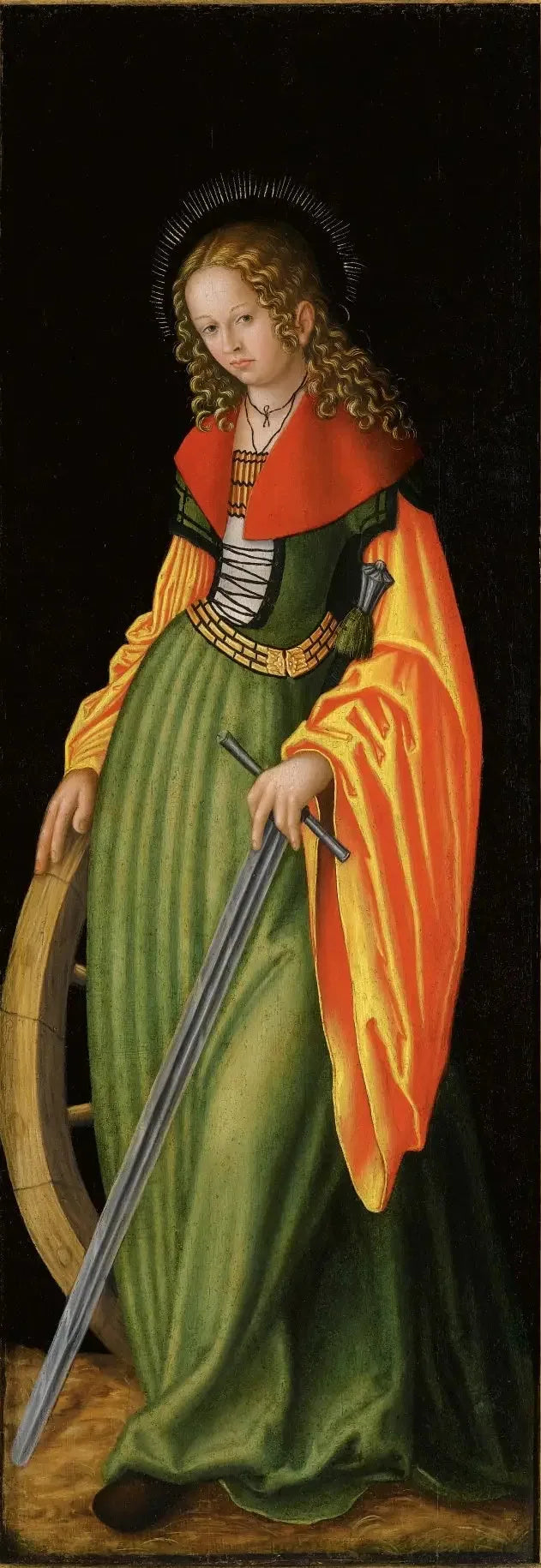 Retabel von Feilitzsch [rechte Flügel, Innenseite]: Heilige Katharina - Lucas Cranach der Ältere