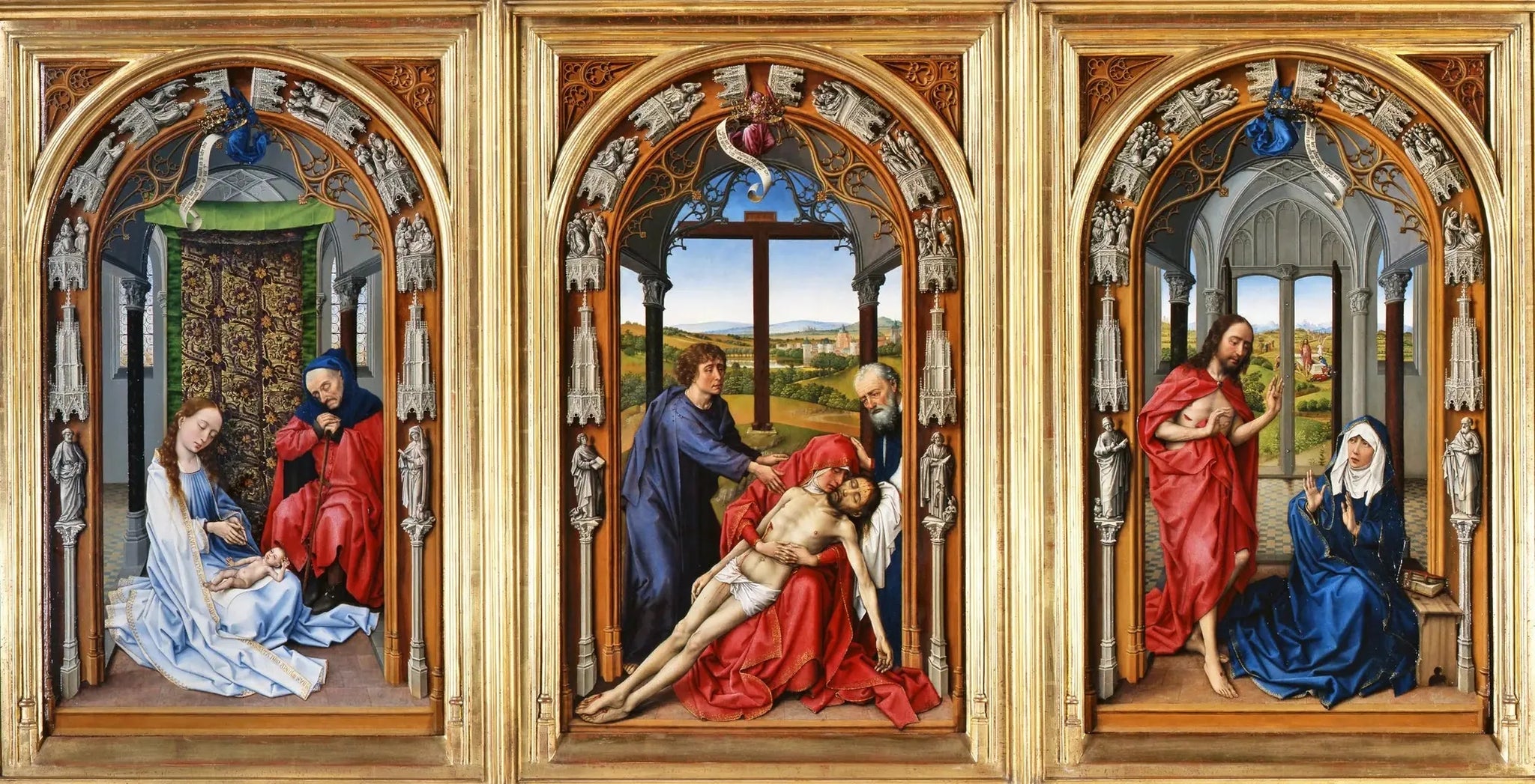 Retable de Miraflores - Rogier van der Weyden image 1 copie peinte à la main à l’huile