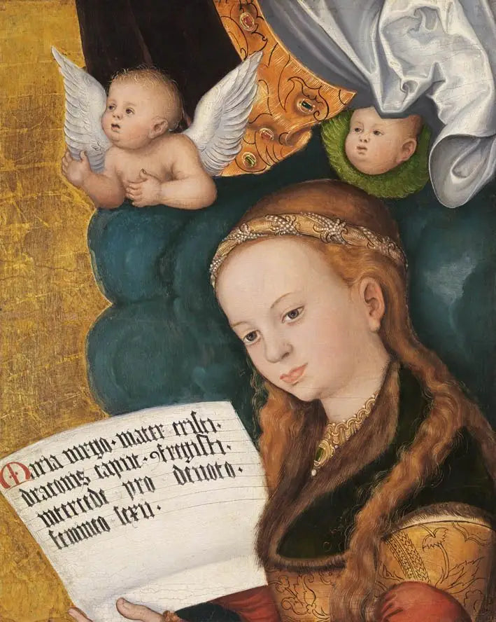 Prager Altartafel [mittleres Paneel, Fragment] : Heilige Margarete - Lucas Cranach der Ältere