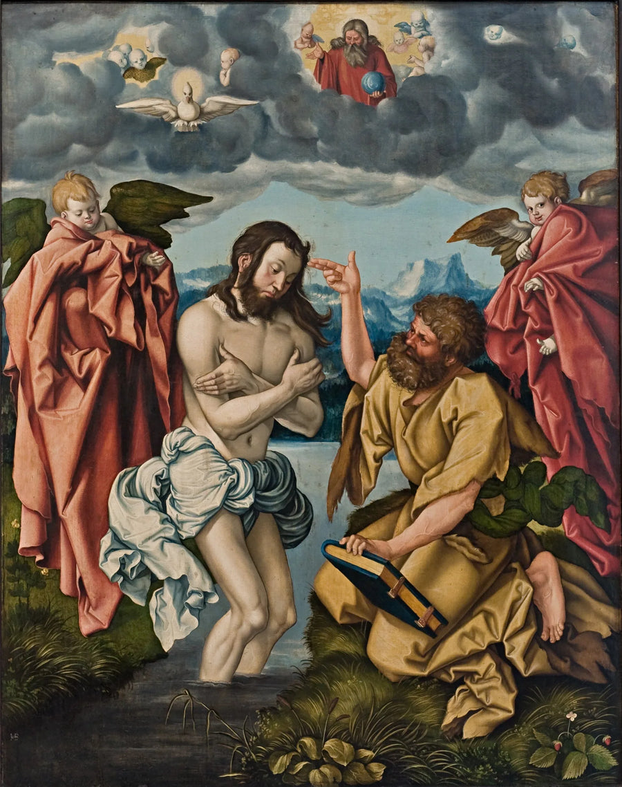 Retable de Saint Jean : Baptême du Christ - Hans Baldung Grien image 1 copie de tableau peinte à la main