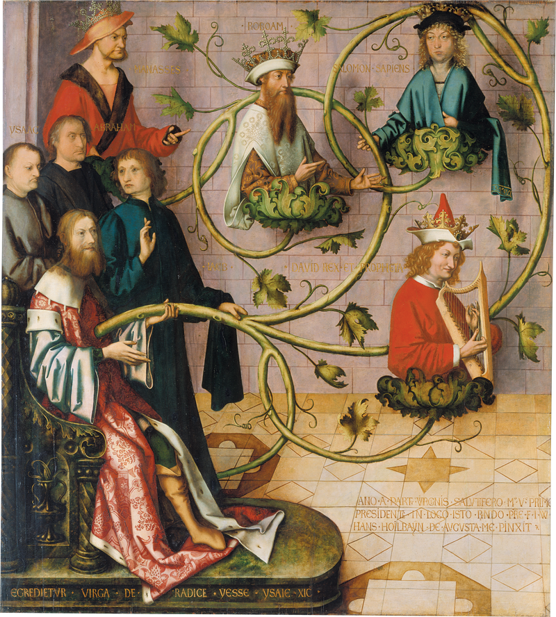 Dominikanischer Altar in Frankfurt: Baum Jesse (untere Partie) - Hans Holbein der Ältere