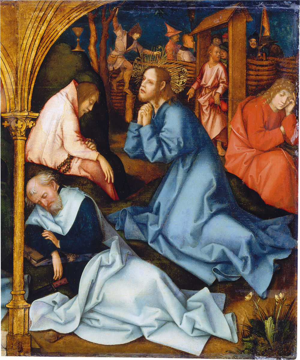 Retable dominicain de Francfort : L'agonie dans le jardin - Hans Holbein the Elder image 1 reproduction de peinture à l’huile