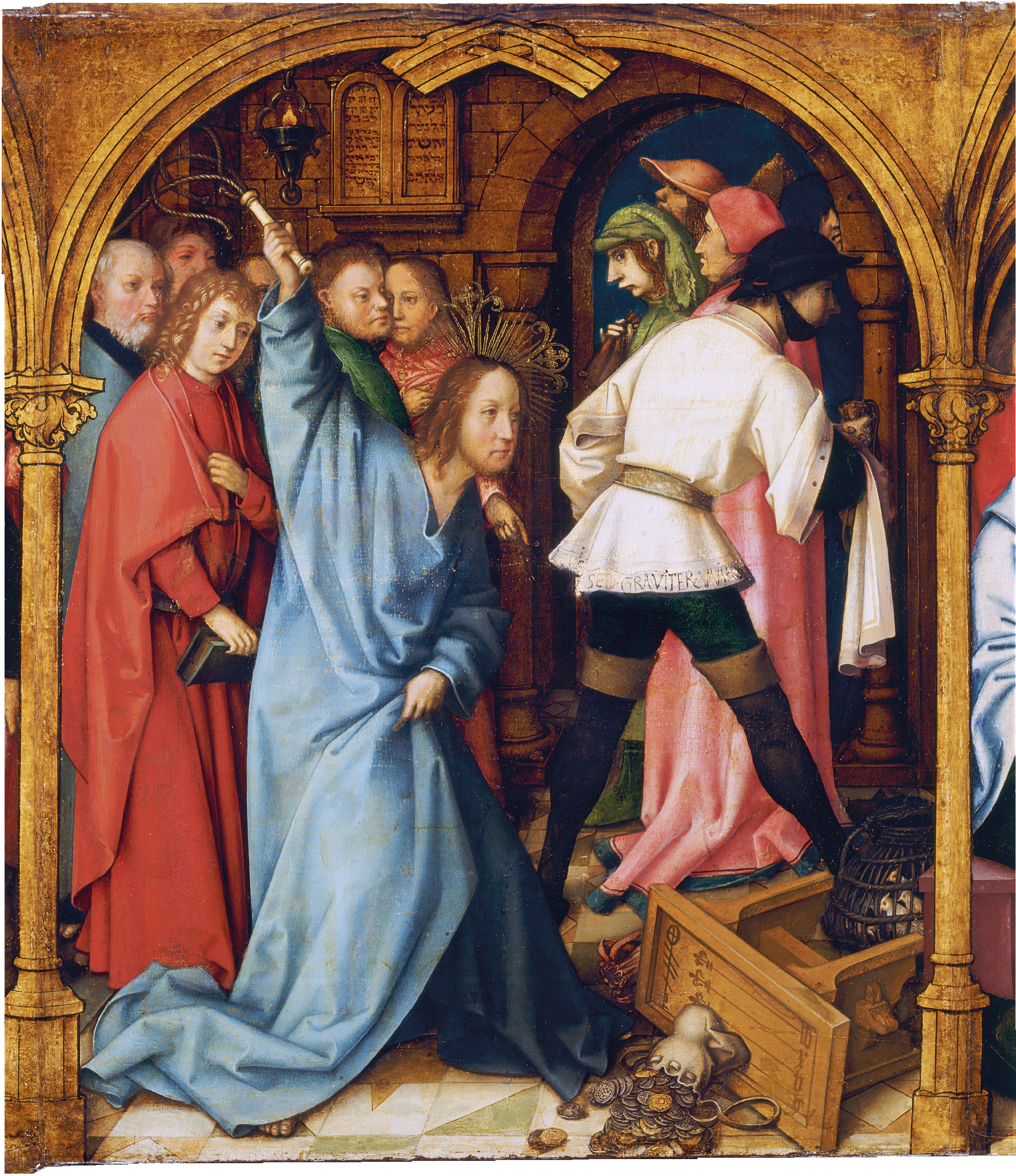 Retable dominicain de Francfort : La purification du temple - Hans Holbein the Elder image 1 reproduction réalisée par Alpha Reproduction