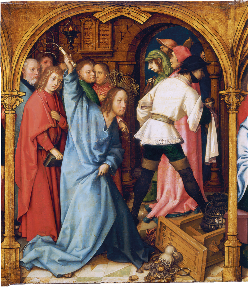 Dominikanischer Altar aus Frankfurt: Die Reinigung des Tempels - Hans Holbein der Ältere
