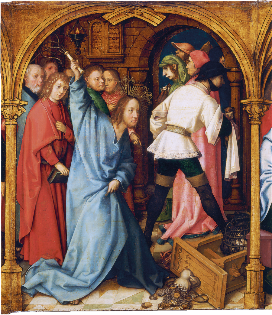 Dominikanischer Altar aus Frankfurt: Die Reinigung des Tempels - Hans Holbein der Ältere