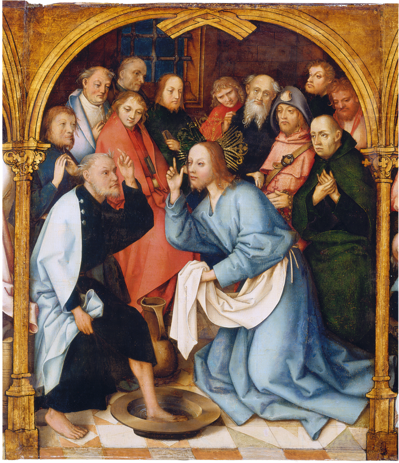 Dominikanischer Altar in Frankfurt: Christus wäscht den Füßen des heiligen Petrus - Hans Holbein der Ältere
