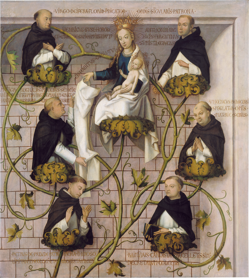 Dominikanischer Altar aus Frankfurt: Linie des dominikanischen Ordens (oberer Teil) - Hans Holbein der Ältere