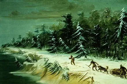 Rückkehr zum Fort Frontenac mit dem Schlitten. Februar 1679 - George Catlin