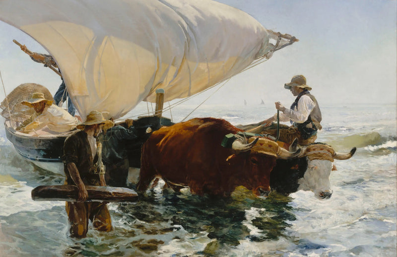 Rückkehr vom Fischfang: Ziehen des Bootes - Joaquín Sorolla