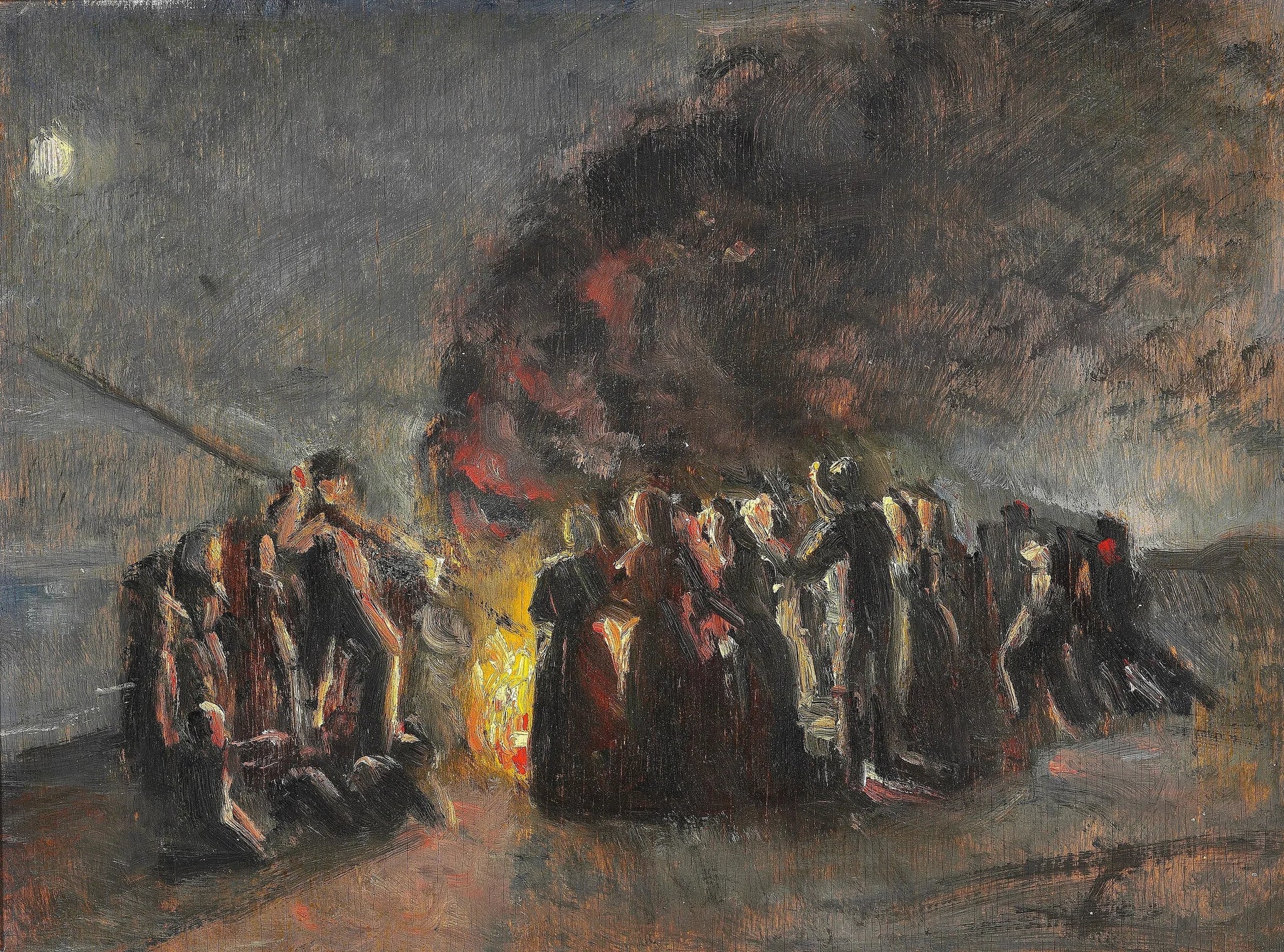 Réveillon du solstice d'été, plage de Skagen. - Michael Peter Ancher image 1 copie de tableau peinte à la main