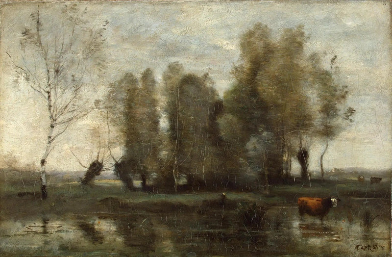 Baumvorhang in den Sümpfen - Jean-Baptiste Camille Corot